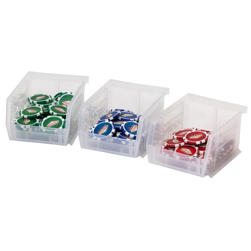 Akro-Mils 30210 AkroBins Plastic Storage Bins, Space-Saving Stackable Bins to use for Garage Organization Bins, Food Storage Bins, Snacks, and Craft Storage, 5-Inch x 4-Inch x 3-Inch, Clear, 6-Pack - Image 2